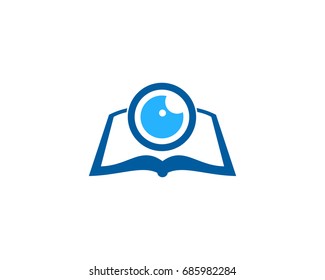 Eye Book Icon Logo Design Element