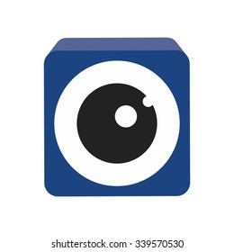 eye and box logo vector.