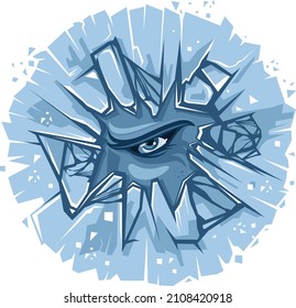 eye and broken glass vector design