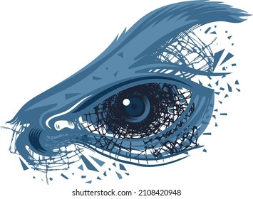 eye and broken glass vector design
