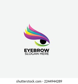 eye brow colorful logo icon design template