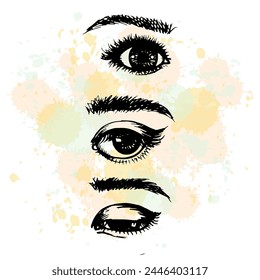 Eye and brow hand drawn illustration Vector image