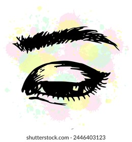 Eye and brow hand drawn illustration Vector image