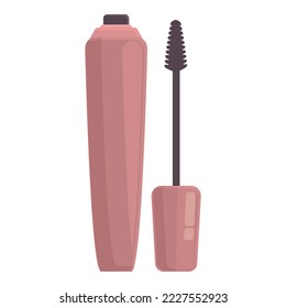 Vector de dibujos animados de iconos de pincel ocular. El maquillaje cosmético. Producto de moda