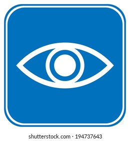 Eye button on white background.
