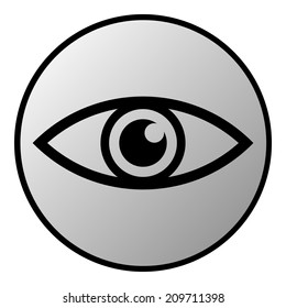 Eye button on white background.  Vector illustration.