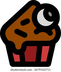 Diseño de icono de estilo de línea de pastel de ojos
