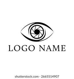 Eye and Camera Aperture Photography Logo