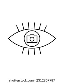 eye with camera icon, vector best line icon.