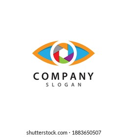 Eye camera icon vector logo design