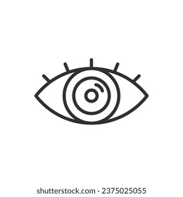 Eye camera, linear icon. Line with editable stroke