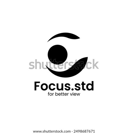 Eye and camera logo design vector. Lens simple icon for photo studio, apps, cctv