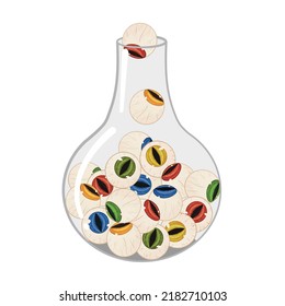 Eye candy in a glass jar that looks delicious. Candy store. Watercolor style vector candy illustration. Suitable for decorating on festivals or important days such as Halloween, etc.