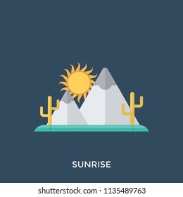 
An eye capturing scene of sunrise behind mountains making a mesmerizing view 
