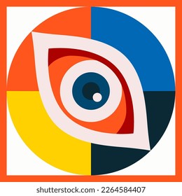 Eye card minimal 20s geometric style