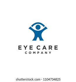 Eye Care Child Logo Icon Design Vector