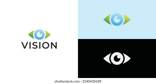 Cuidado ocular, modelo de design de logotipo da clínica ocular.