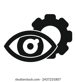 Eye care cog icon simple vector. Random access. Capacity camera module