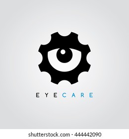 eye care cog setting service logo art theme vector illustration