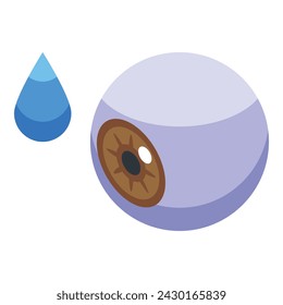 Eye care drops icon isometric vector. Health electronic. Record clinic case