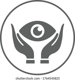 Eye care, eyesight, ophthalmology gray icon