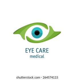 Eye with care hands logo template
