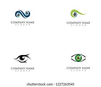 Eye care health logo symbol template vector icon