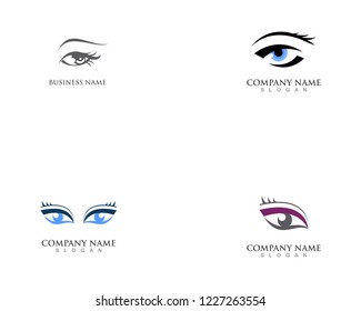 Eye care health logo symbol template vector icon