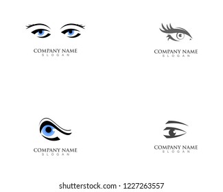 Eye care health logo symbol template vector icon