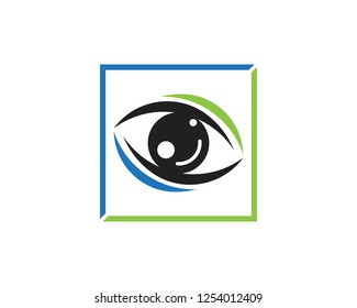 Eye care health logo template vector