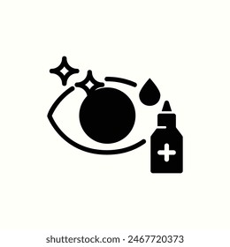 eye care icon, isolated black style icon