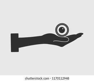 Eye Care Icon on gray background