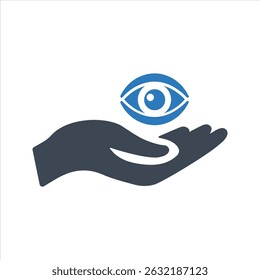Eye care icon. Vector and glyph