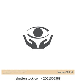 plantilla de logotipo de ilustración de vector de icono de cuidado de ojos