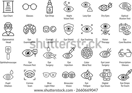 Eye Care Icons Set, Vector Illustration.