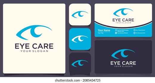 concepto de logotipo de cuidado ocular. Plantilla de diseño de iconos de línea plana.