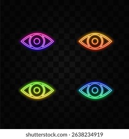 Eye care logo design. neon style..
