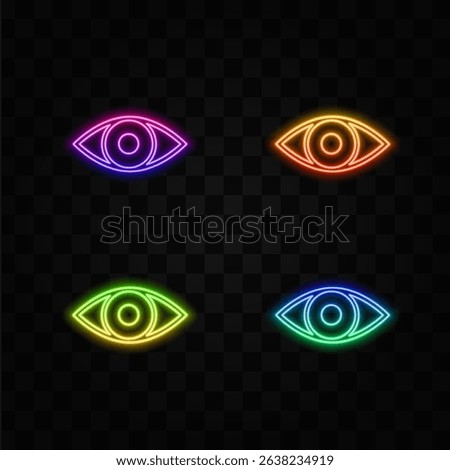 Eye care logo design. neon style..