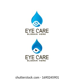 Eye care logo design. eye solution logo. natural eye care