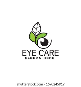 Eye care logo design. eye solution logo. natural eye care