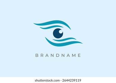 Design-Vorlage für das Augenpflege-Logo. Inspiration für das Logo der Augenklinik. Vision Care Logo-Vektorgrafik. Augensymbol.
