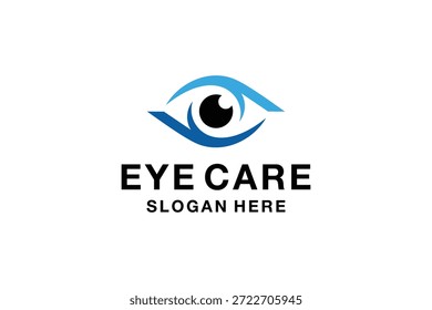 Plantilla de diseño de logotipo de cuidado de ojos. Inspiración del logotipo de la clínica del cuidado del ojo. Vector del logotipo del cuidado de la visión. Icono del ojo.