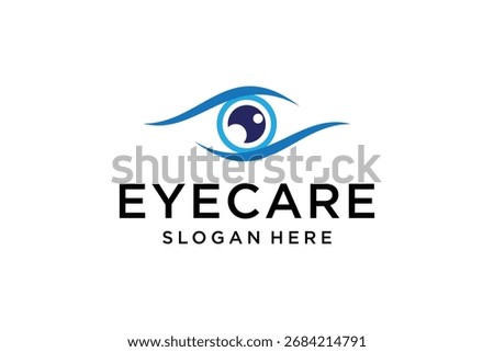 Eye Care Logo Design Template. Eye Care Clinic Logo Inspiration. Vision Care Logo Vector. Eye Icon.
