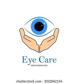 Plantilla vectorial de diseño de logotipo de cuidado ocular