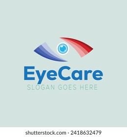 Diseño del logotipo de cuidado ocular, Ilustraciones vectoriales