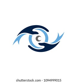 Eye Care Logo, Eye + Hand Logo