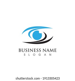 Logotipo de cuidado ocular y vector de símbolo
