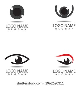 Logotipo de cuidado ocular y vector de símbolo
