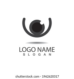 Logotipo de cuidado ocular y vector de símbolo
