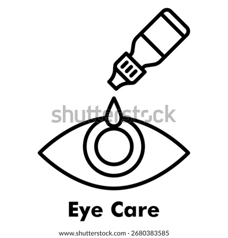 Eye Care Outline Icon Vector Illustration